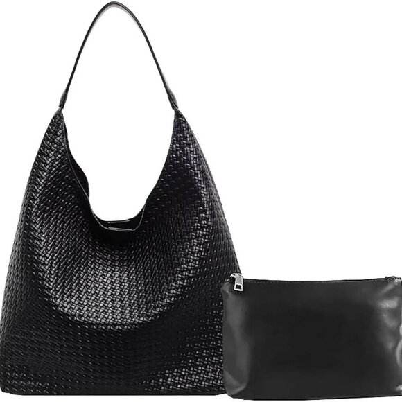 Handbags - Woven Tote Bag for Women Top-handle Shoulder Bag, Leather Woven Beach Bag Hobo B